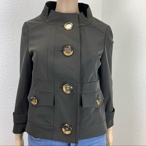 PER SE womens military Jacket blazer 2 academia marching band chocolate brown